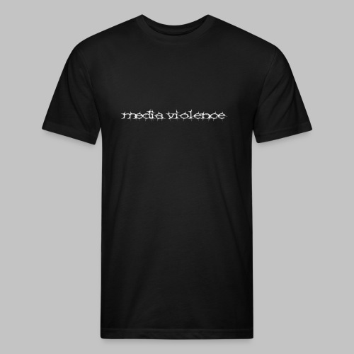 Media Violence Sharp Logo - Men’s Fitted Poly/Cotton T-Shirt