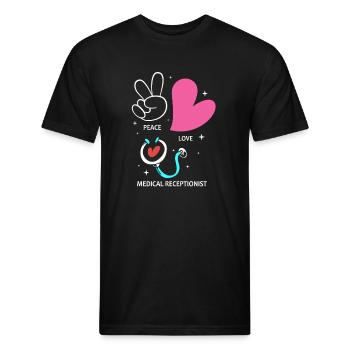 Medical Receptionist Health Care - Unisex Poly/Cotton T-Shirt - black - Front - Jose (178cm)
