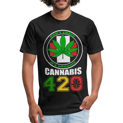 Lighthearted 420 Organic Ganja Weed Marijuana Desi - Men’s Fitted Poly/Cotton T-Shirt