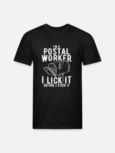 Funny Postal Worker Rude Mailman Postman Gift - Unisex Poly/Cotton T-Shirt - black