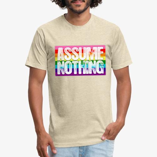 Assume Nothing Gilbert Baker Original LGBTQ Gay - Men’s Fitted Poly/Cotton T-Shirt