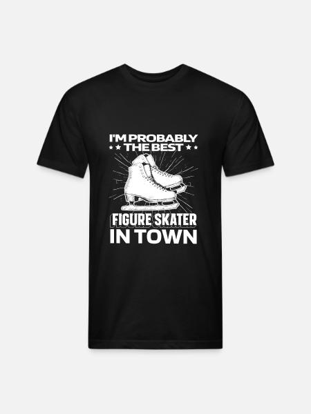 Figure Skating Funny - Unisex Poly/Cotton T-Shirt - black