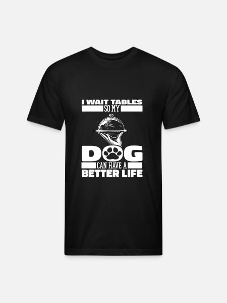 Waiter Waitress Dog - Unisex Poly/Cotton T-Shirt - black