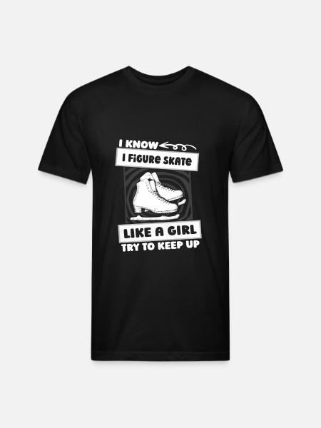 Figure Skating Girl - Unisex Poly/Cotton T-Shirt - black
