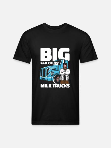Milk Funny Milk Truck - Unisex Poly/Cotton T-Shirt - black