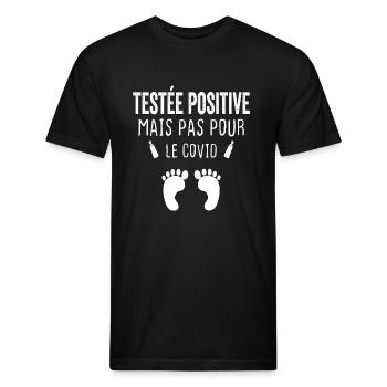 Tested Positive But Not For, announces pregnancy - Unisex Poly/Cotton T-Shirt - black - Front - Jose (178cm)