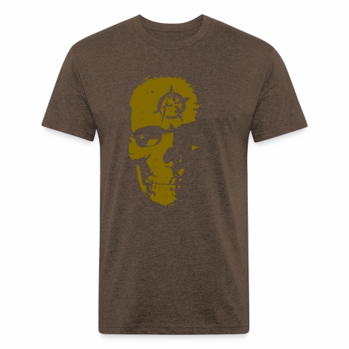 Anarchy Skull Gold Grunge Splatter Dots Gift Ideas - Men’s Fitted Poly/Cotton T-Shirt