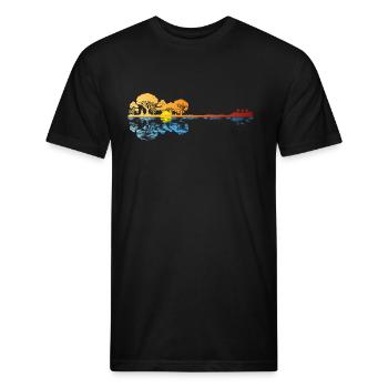 Acoustic Guitar Tree of Life Guitar Player Nature - Unisex Poly/Cotton T-Shirt - black - Front - Jose (178cm)