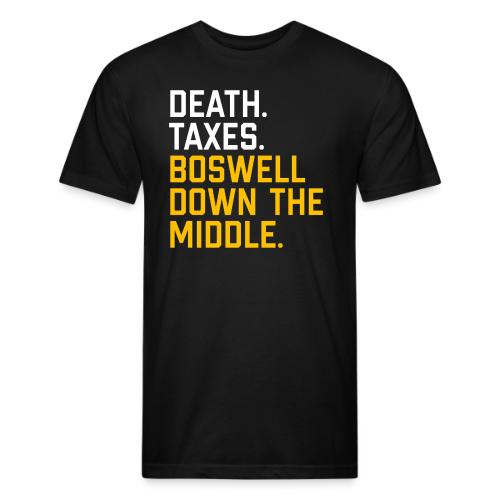 Death. Taxes. Boswell Down The Middle. - Unisex Poly/Cotton T-Shirt