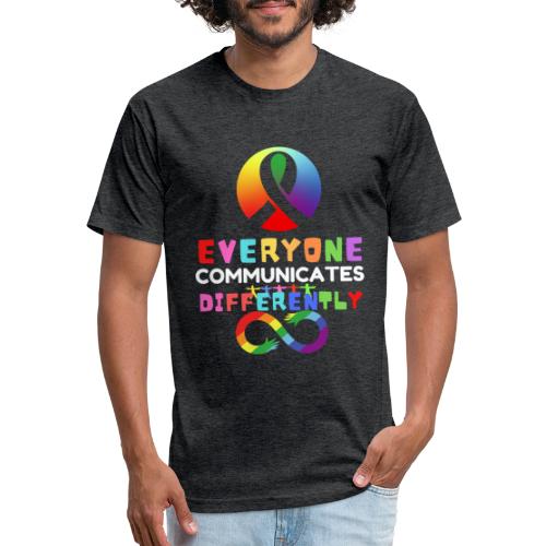 Everyone Communicates Differently Autism - Fitted Cotton/Poly T-Shirt by Next Level