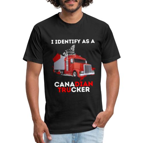 I Identify As A Canadian Trucker Freedom Convoy 22 - Fitted Cotton/Poly T-Shirt by Next Level
