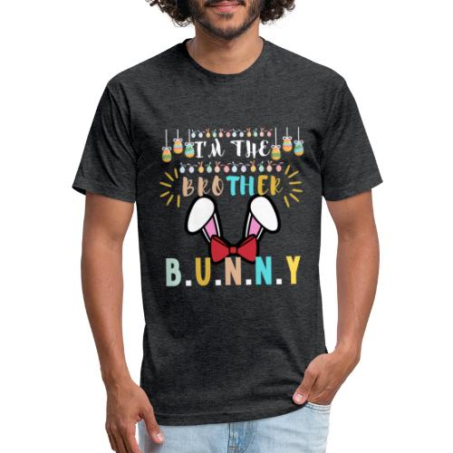 I'm The Brother Bunny Matching Family Easter Eggs - Fitted Cotton/Poly T-Shirt by Next Level
