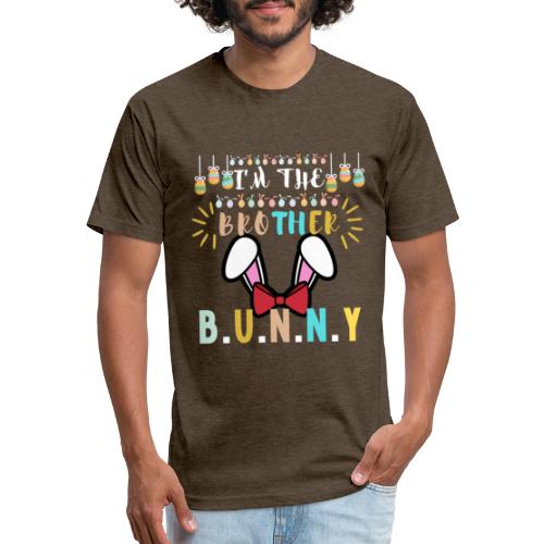 I'm The Brother Bunny Matching Family Easter Eggs - Fitted Cotton/Poly T-Shirt by Next Level