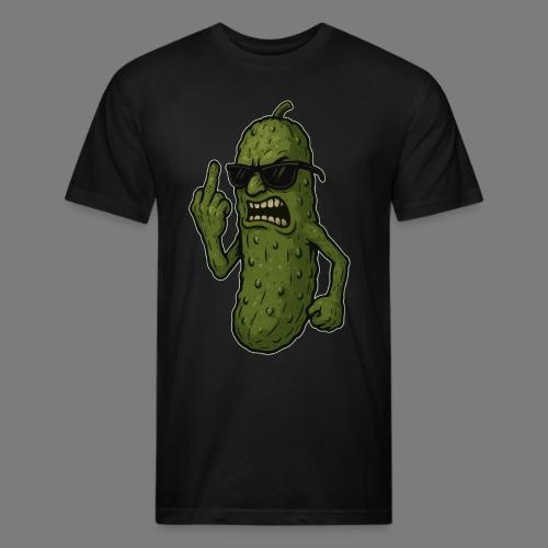 Angry Pickle Flipping the Bird - Unisex Poly/Cotton T-Shirt
