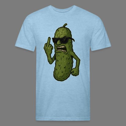 Angry Pickle Flipping the Bird - Unisex Poly/Cotton T-Shirt
