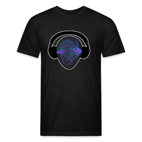 Headphones music waves - Men’s Fitted Poly/Cotton T-Shirt