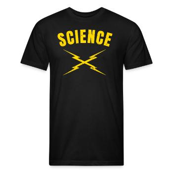 Science Lightning Bolts - Unisex Poly/Cotton T-Shirt - black - Front - Jose (178cm)