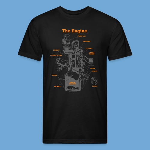 Engine Diagram - Men’s Fitted Poly/Cotton T-Shirt