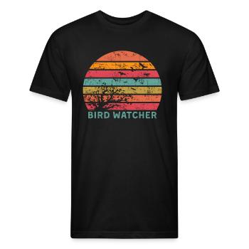 Bird Watcher Birding Bird Watching - Unisex Poly/Cotton T-Shirt - black - Front - Jose (178cm)