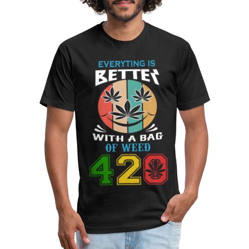 Comic 420 Better Herb Weed Marijuana Design - Men’s Fitted Poly/Cotton T-Shirt