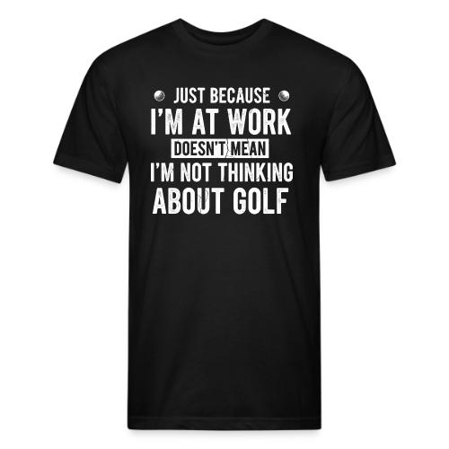 At Work Thinking About Golf - Golf Addict Tee for - Unisex Poly/Cotton T-Shirt