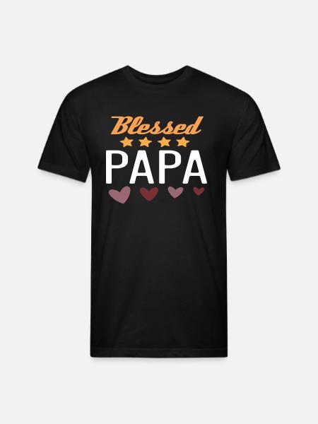 Blessed Papa - Unisex Poly/Cotton T-Shirt - black
