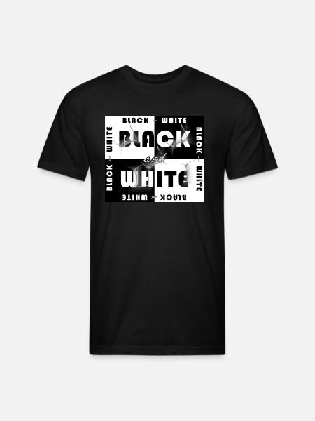 Black and White Design - Unisex Poly/Cotton T-Shirt - black