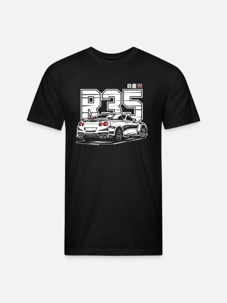 Gtr R35abcdabcdabcdwhite Print - Unisex Poly/Cotton T-Shirt - black