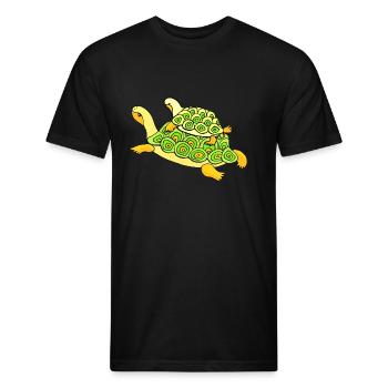 Turtle with Baby Turtle - Unisex Poly/Cotton T-Shirt - black - Front - Jose (178cm)