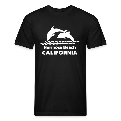 Hermosa Beach California Dolphins Souvenirs Gifts - Men’s Fitted Poly/Cotton T-Shirt