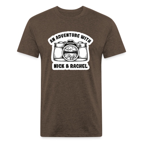 Nick & Rachel Black & White Logo - Men’s Fitted Poly/Cotton T-Shirt