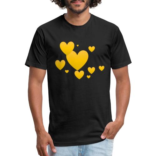 Yellow hearts - Men’s Fitted Poly/Cotton T-Shirt
