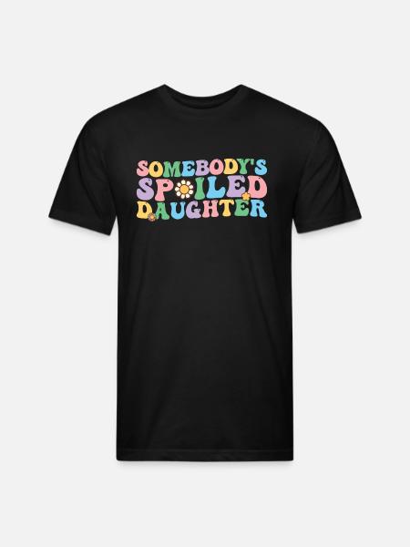Groovy Somebody's Spoiled Daughter - Unisex Poly/Cotton T-Shirt - black