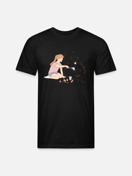 Girl meta digital art - Unisex Poly/Cotton T-Shirt - black
