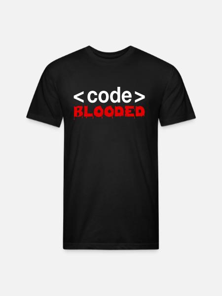 Code Blooded Funny Programming Computer - Unisex Poly/Cotton T-Shirt - black