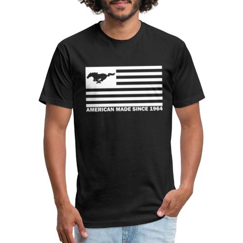 Mustang Flag white - Fitted Cotton/Poly T-Shirt by Next Level