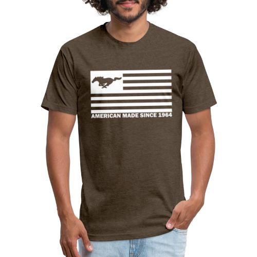 Mustang Flag white - Men’s Fitted Poly/Cotton T-Shirt