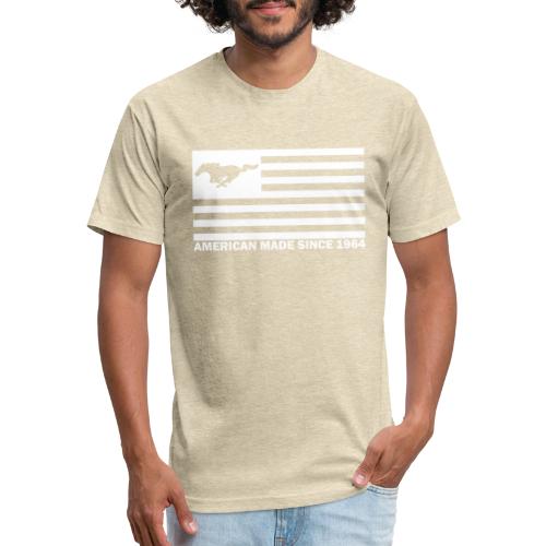Mustang Flag white - Fitted Cotton/Poly T-Shirt by Next Level