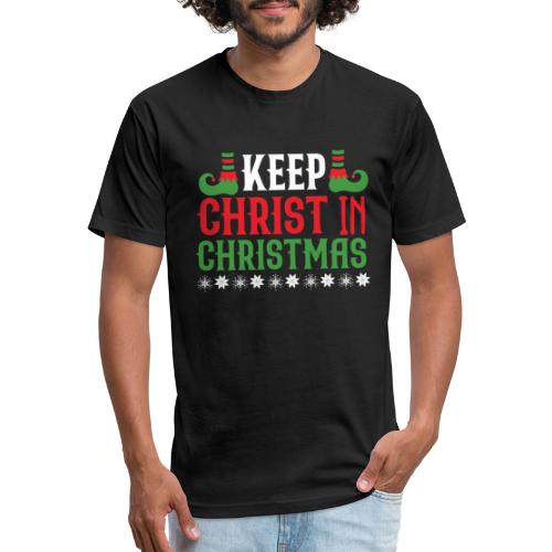 Keep CHRIST in CHRISTMAS T-shirt design - Men’s Fitted Poly/Cotton T-Shirt