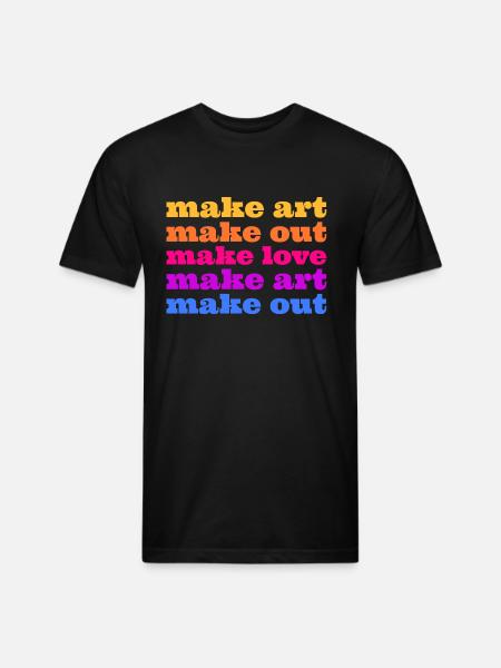 Make Art Make Love - Unisex Poly/Cotton T-Shirt - black