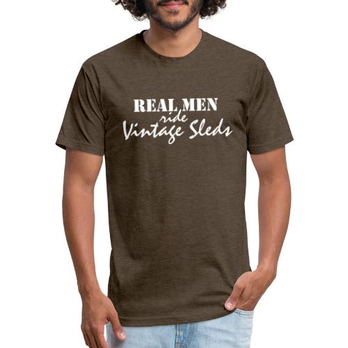 Real Men Ride Vintage Sleds - Men’s Fitted Poly/Cotton T-Shirt