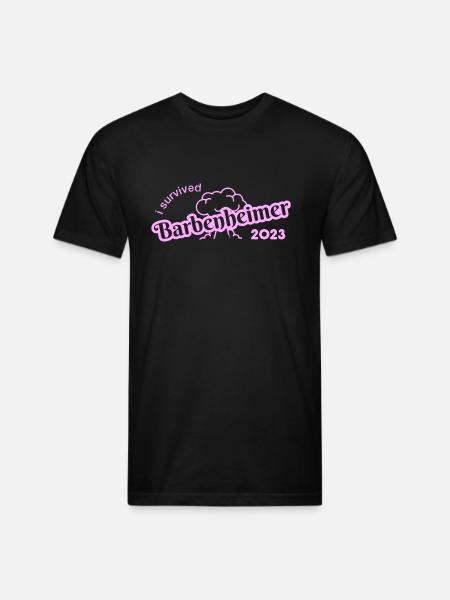 i survived barbenheimer - Unisex Poly/Cotton T-Shirt - black