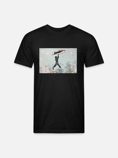 Umbrella Boy - Unisex Poly/Cotton T-Shirt - black