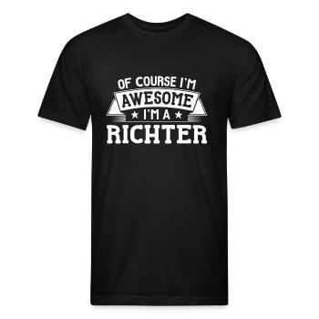 Richter First Or Last Name - Of Course I'M Awesome - Unisex Poly/Cotton T-Shirt - black - Front - Jose (178cm)
