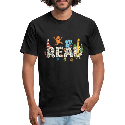 Whimsical READ Kids Cartoon - Unisex Poly/Cotton T-Shirt