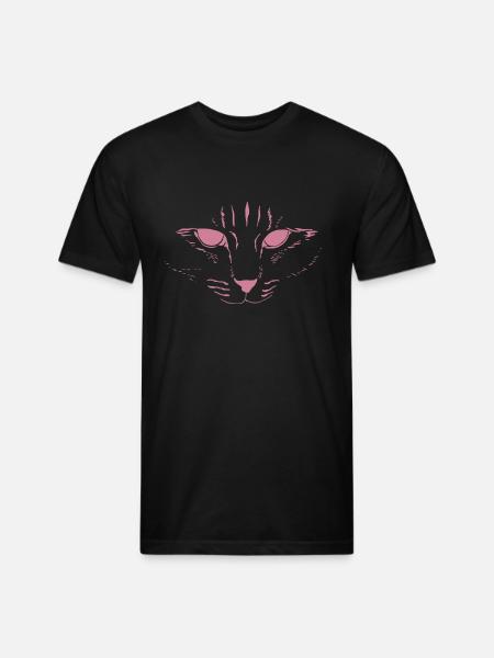 Cat Face - Unisex Poly/Cotton T-Shirt - black