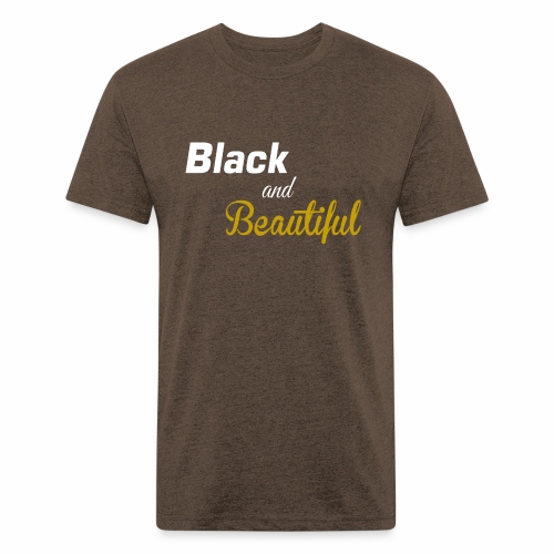 Black & Beautiful Long Sleeve Shirt - Men’s Fitted Poly/Cotton T-Shirt