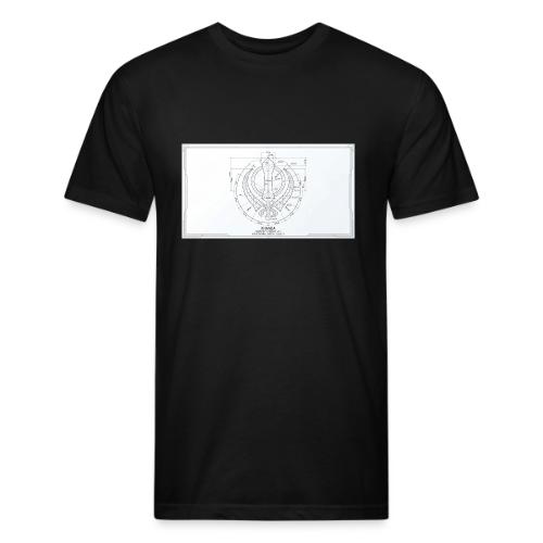 Khanda architectural Drawing - Unisex Poly/Cotton T-Shirt