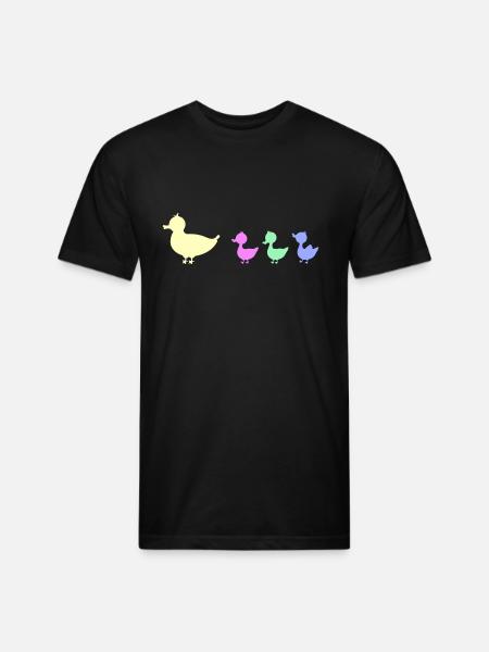 Mother Duckie Yellow - Unisex Poly/Cotton T-Shirt - black