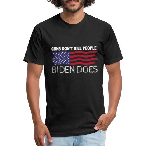 Guns Don't Like Ki.ll People Biden Does Flag tee - Fitted Cotton/Poly T-Shirt by Next Level